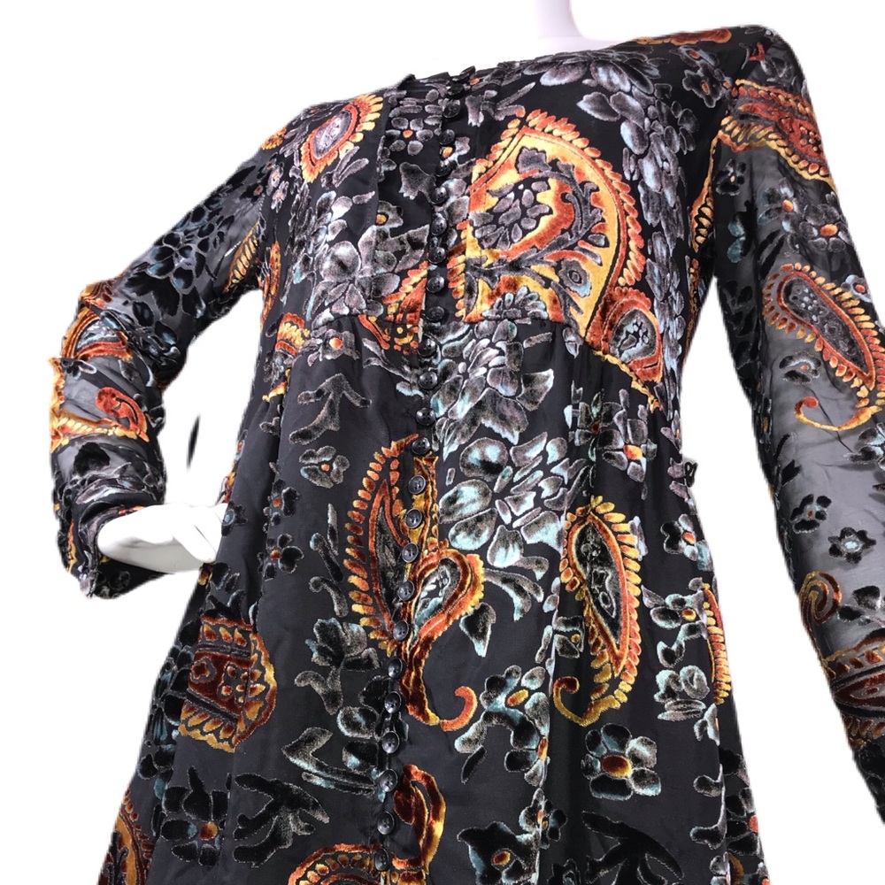 ADORE Small (S) Romantic Velour Mystical Burnout Dress - Picture 3 of 16
